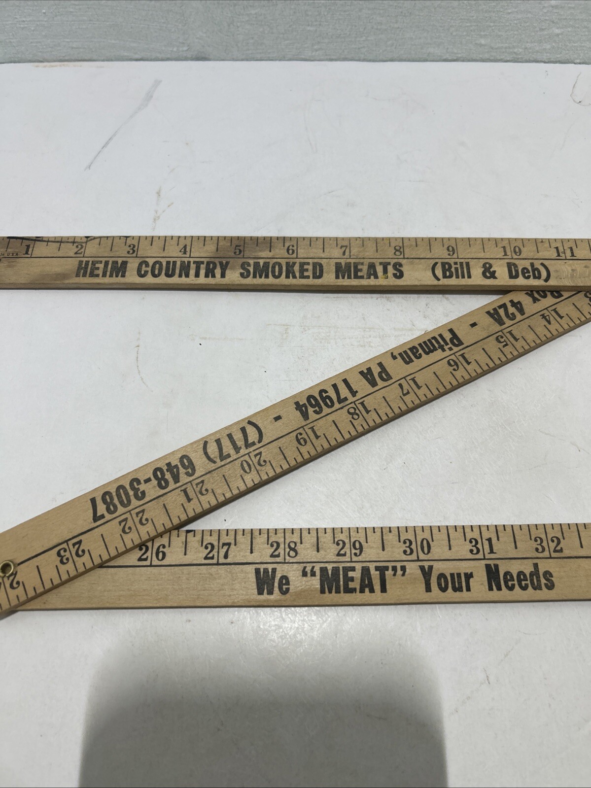 Heim Country Smoked Meats Pitman, Pa. Folding Yardstick