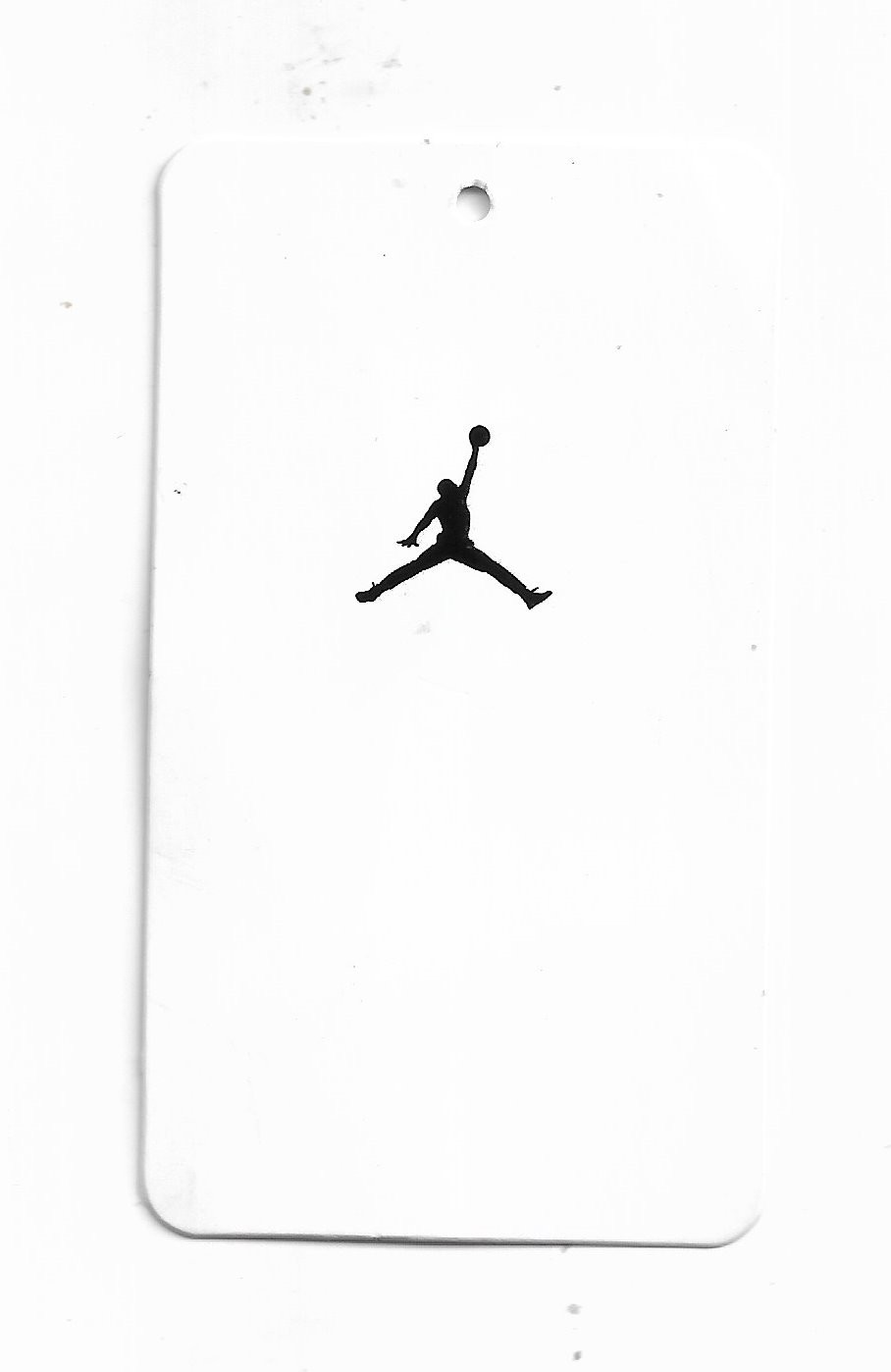 Nike Air Jordan JUMPMAN Boys 2pc Carbon Leather Tag White w/ Black Lettering