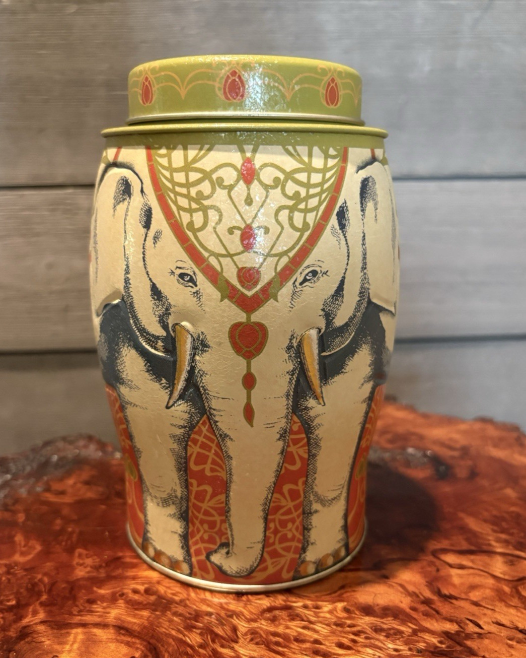 Williamson Tea Green Elephant Tin Container EMPTY