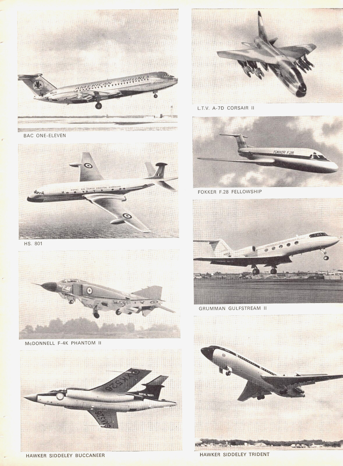 Fokker F.28 Grumman Gulfstream 2 McDonnell F-4K Phantom HS 801 Vtg Mag Excerpt