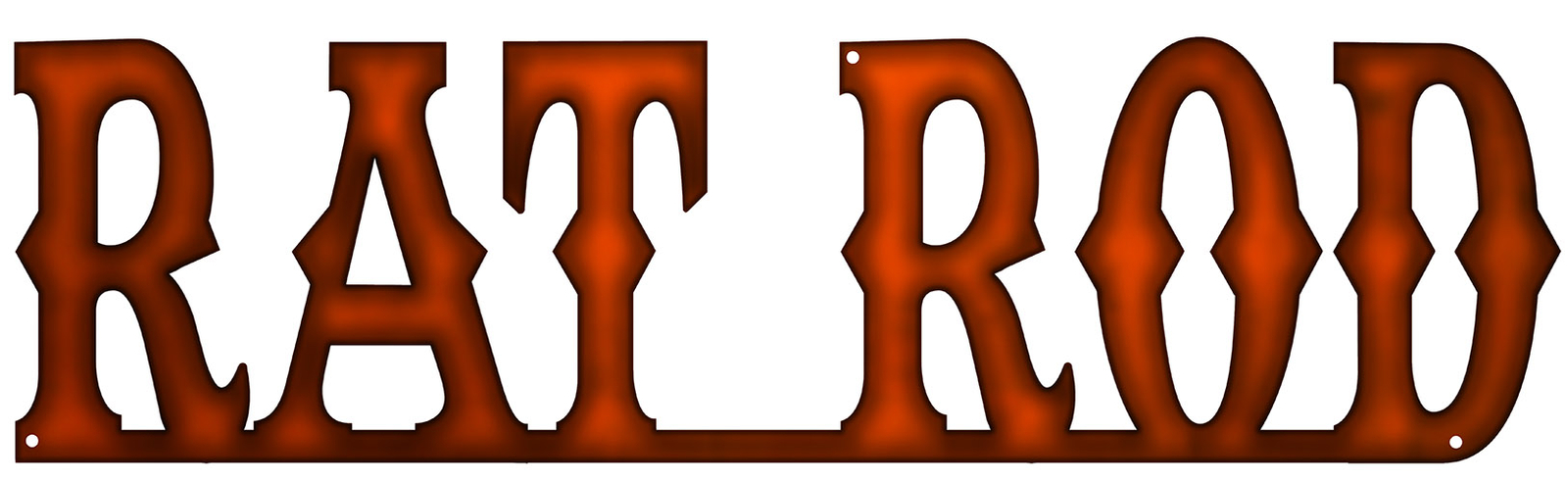 Rat Rod Cut Out Copper Looking Metal Sign 6.5×23