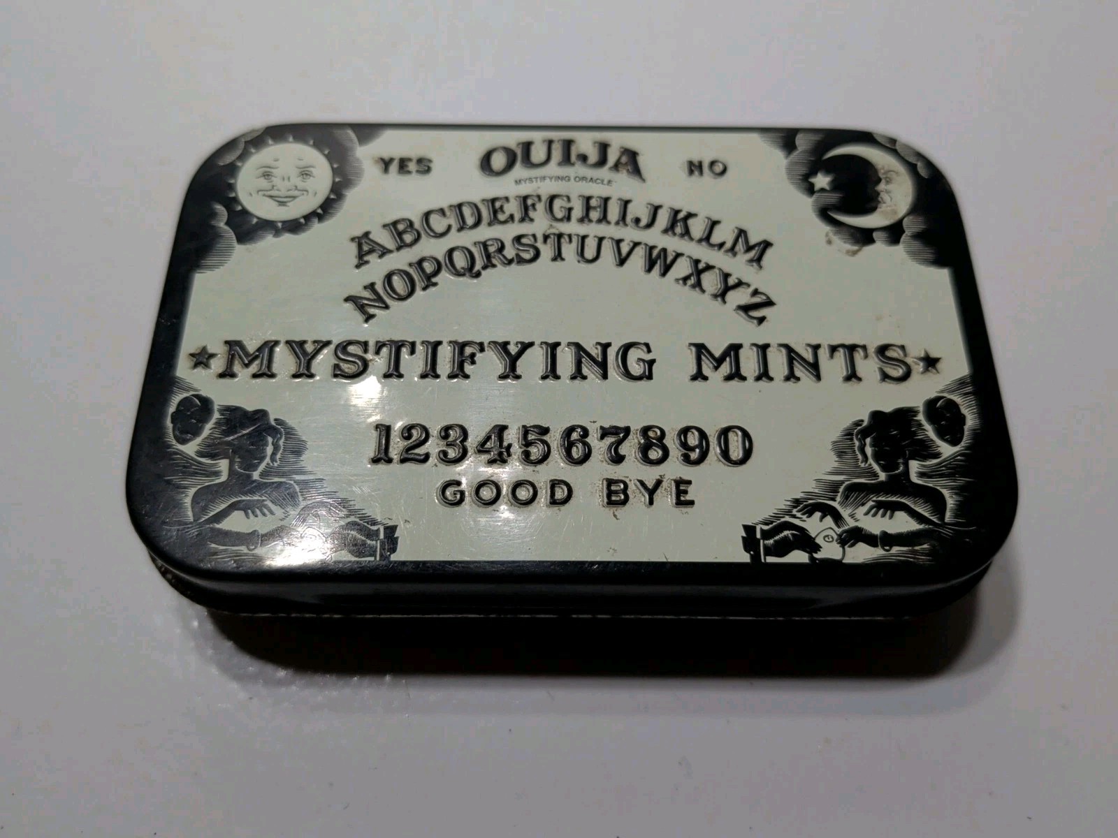 ✨HASBRO✨Ouija Board Mystifying Mints Small Tin Mints Container 1.5 Oz. Empty Tin