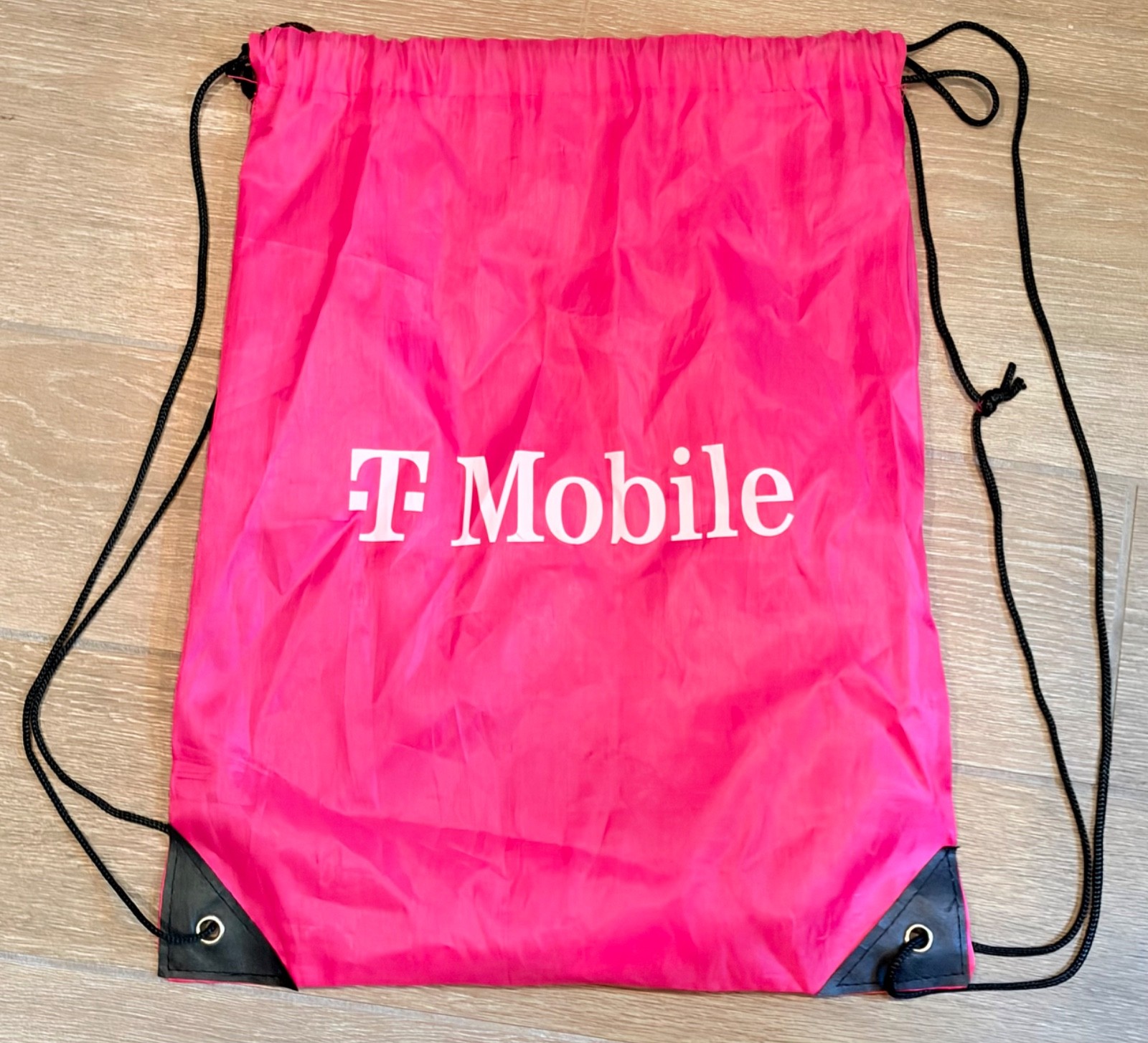 T-Mobile Promotional Drawstring Backpack Bag Logo Swag Fuchsia Pink 16″ x 13″
