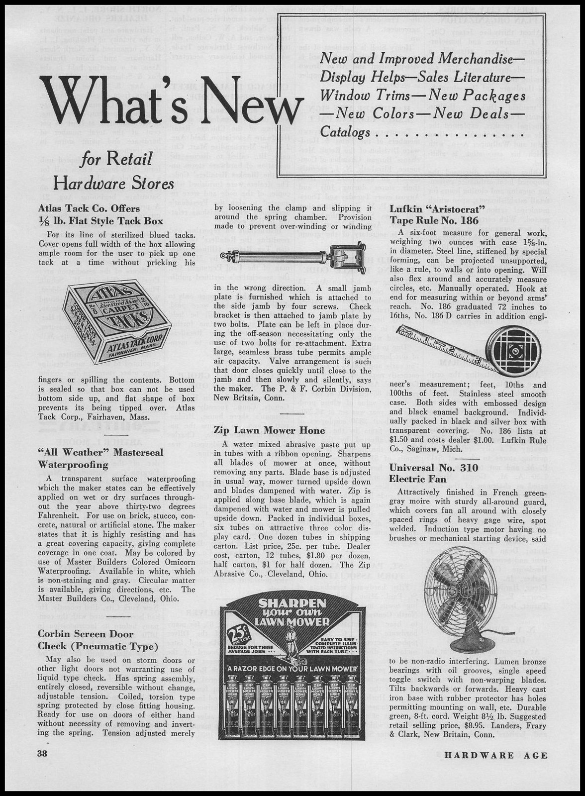 1933 Zip Abrasive Cleveland Ohio 25¢ Lawn Mower Blade Display Article Print Ad