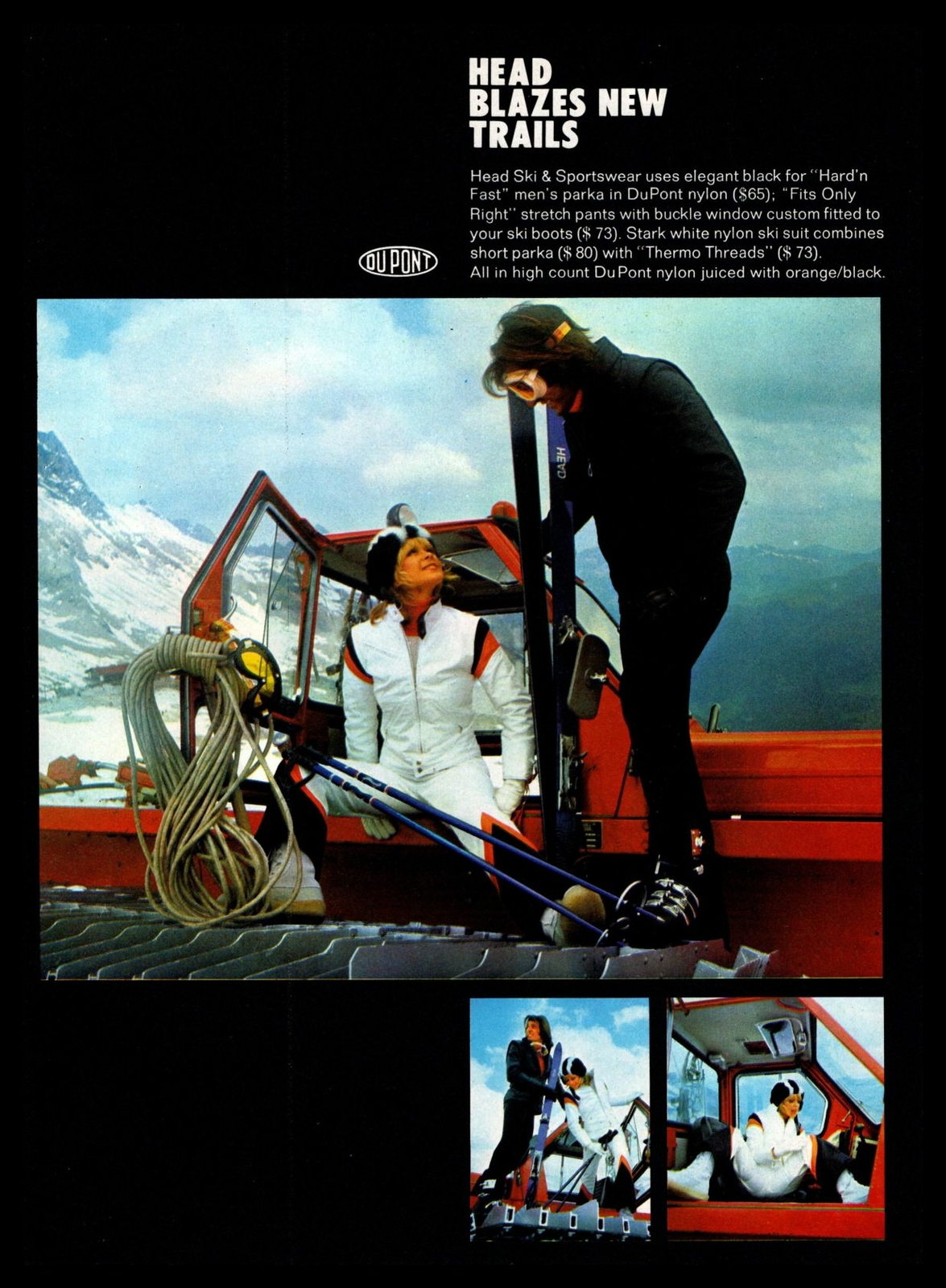 1972 Head Snow Ski Wear Dupont Nylon Gondola Mayrhofen Tyrol Austria Print Ad