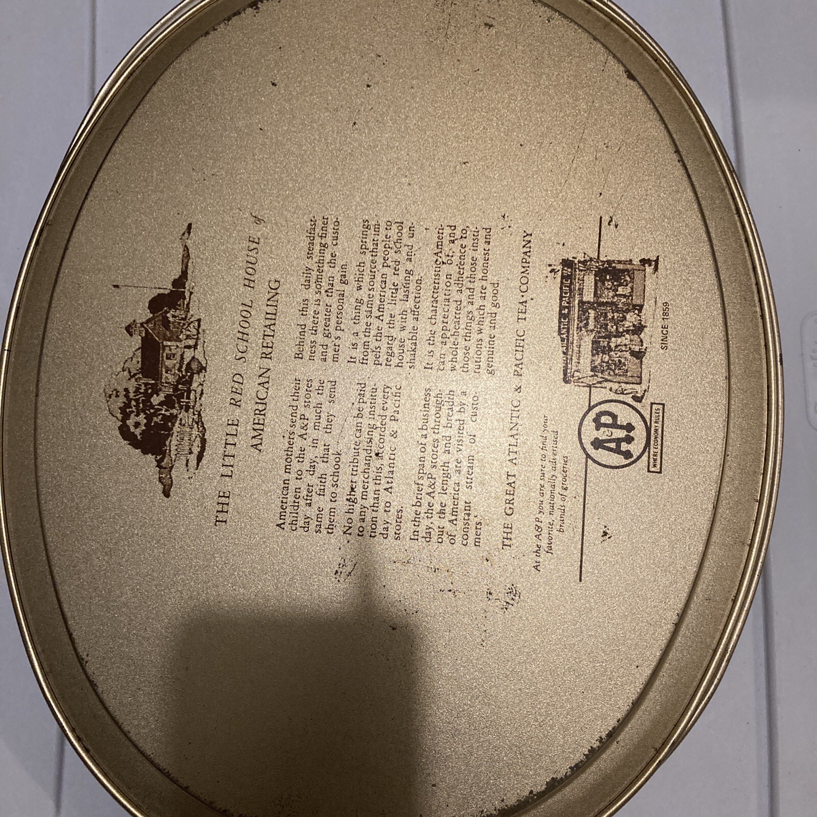 Great Atlantic & Pacific Tea Co. Oval Tin Tray/14.11 Multicolored Since 1859