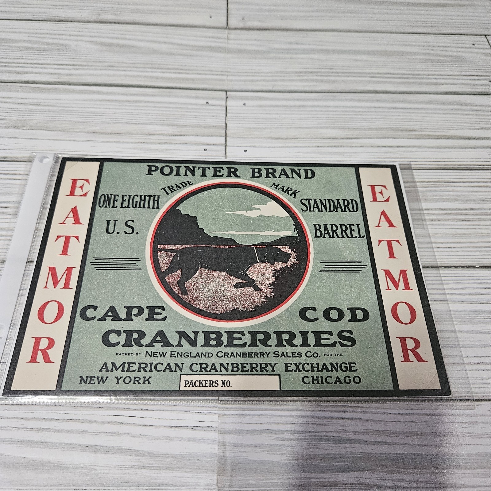 Vintage Original 1930’s EATMOR Cranberry Crate Labels Lot of 4 NOS 5.5 “x 8”