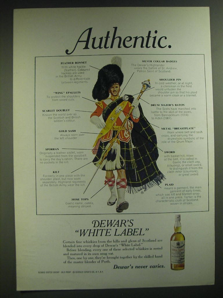 1974 Dewar’s White Label Scotch Ad – Authentic