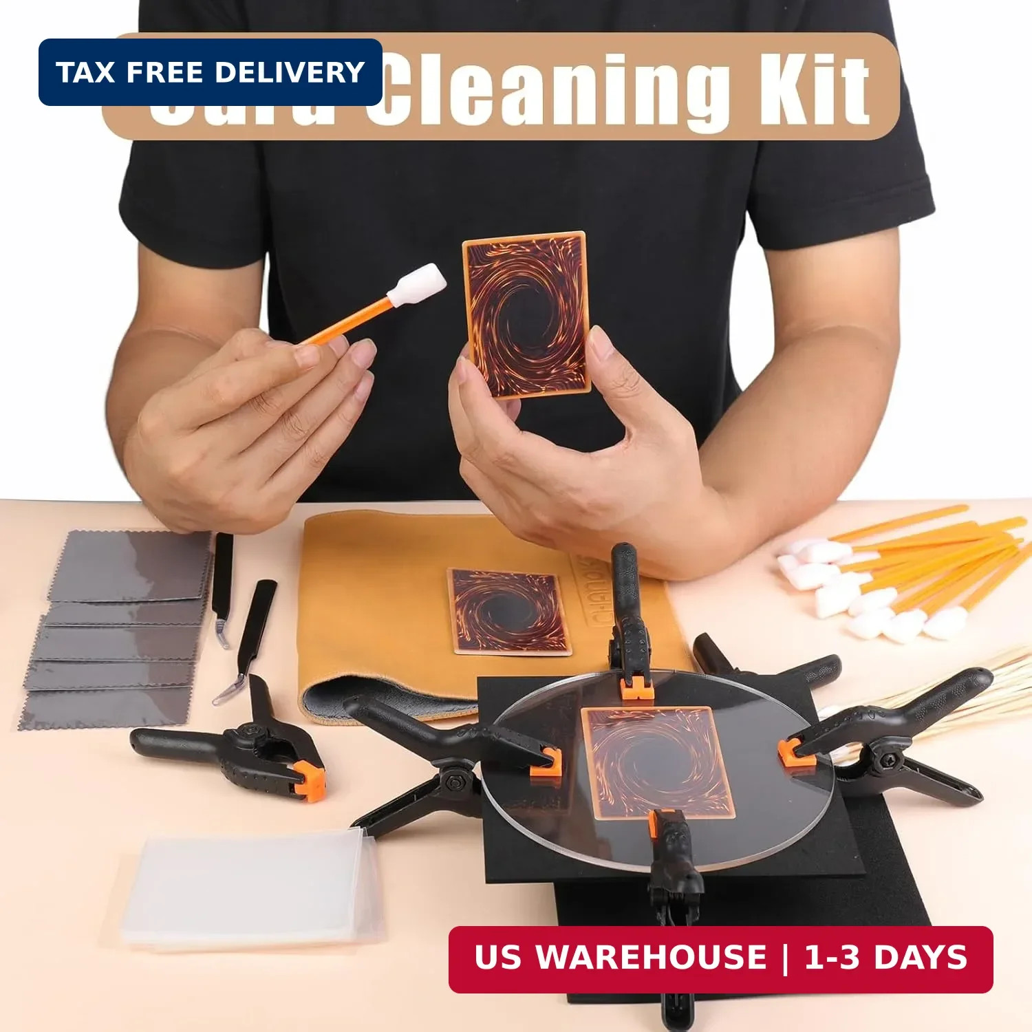238 Pcs Card Cleaning Kit, Trading Card Cleaning Kit & Sports Card Flattening Ki