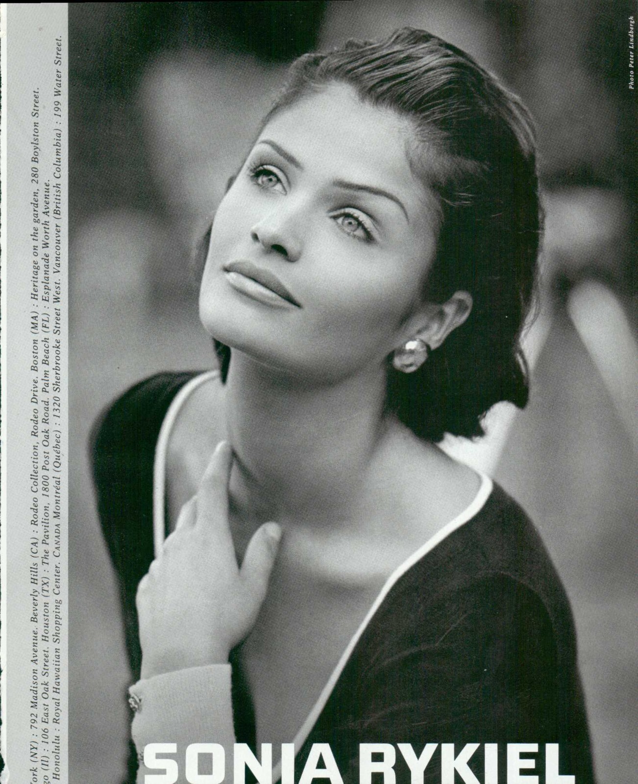 Sonia Rykiel Magazine Print Ad Helena Christensen fashion Paris 1990s 1p 1993