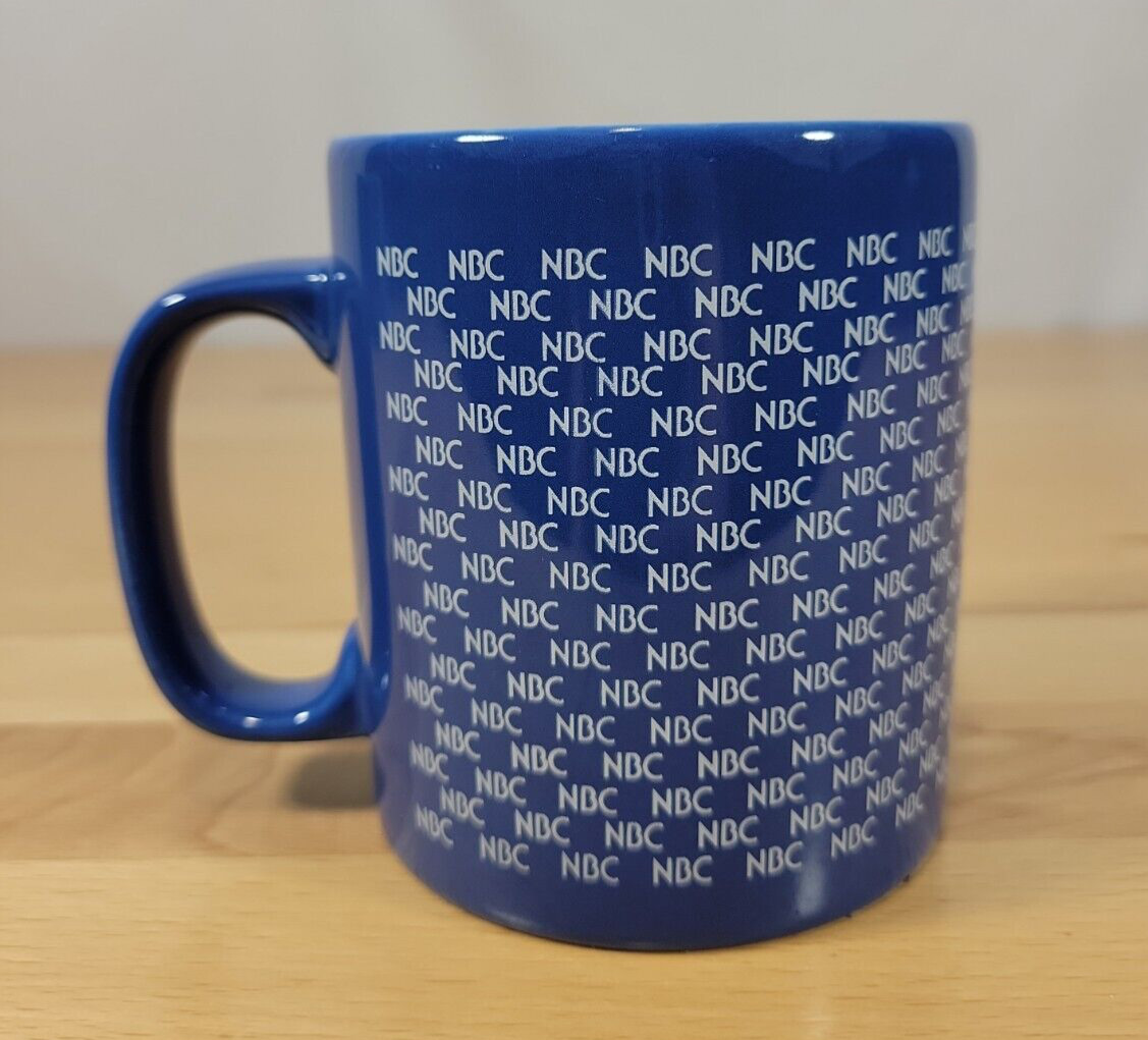 Vintage NBC Television Channel Advertising Mug Kiln Craft Coffee Tea TV Blue