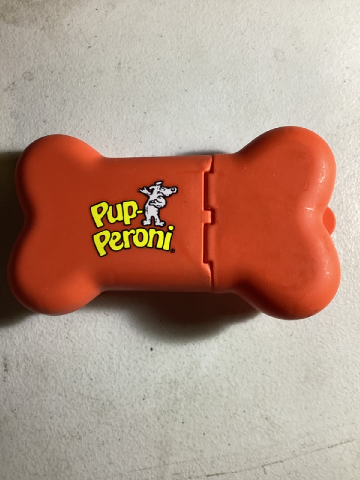 Pup Peroni Plastic Dog Bone Shaped Container With Belt Clip