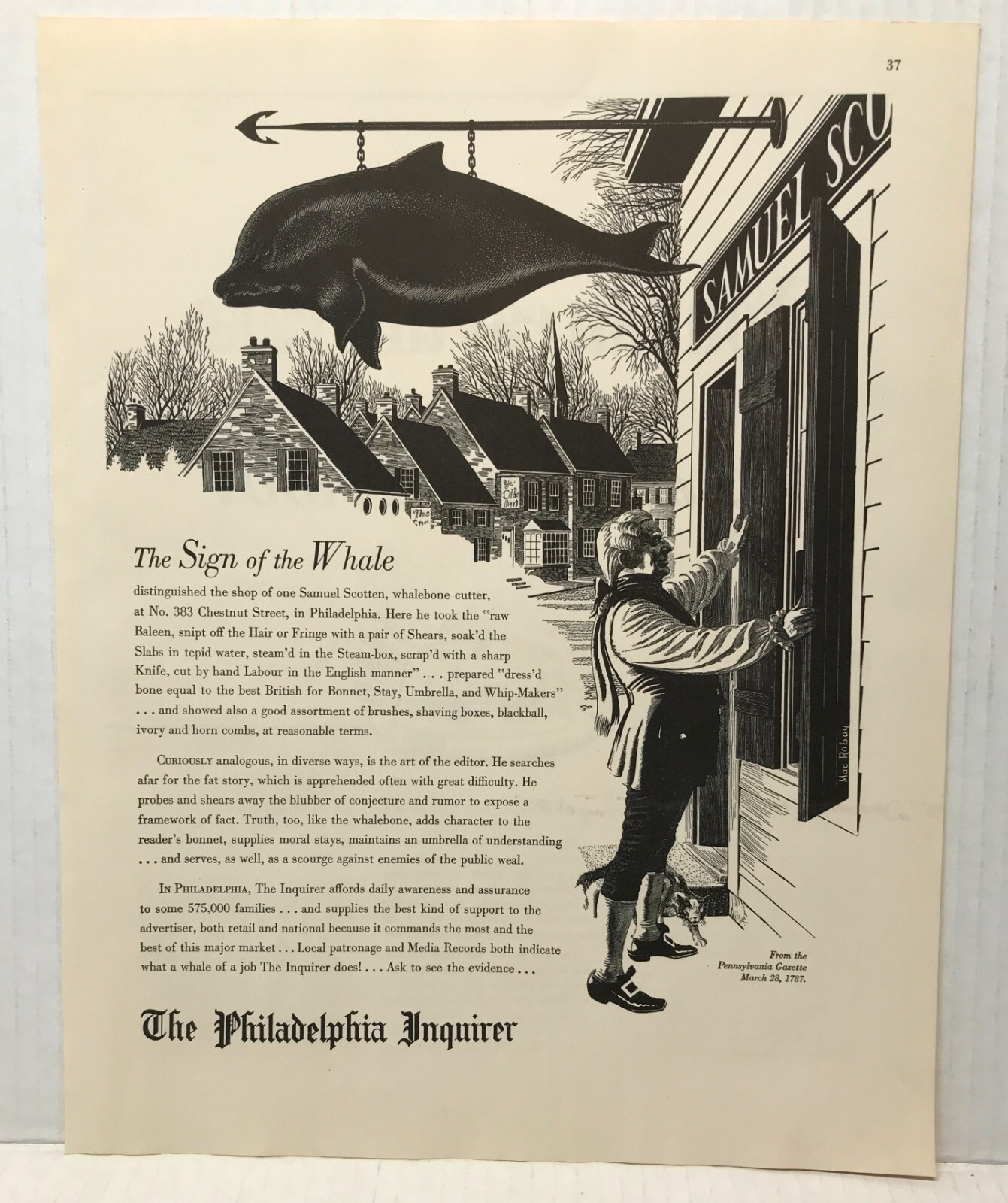 1946 The Philadelphia Inquirer Newspaper VINTAGE PRINT AD FM46
