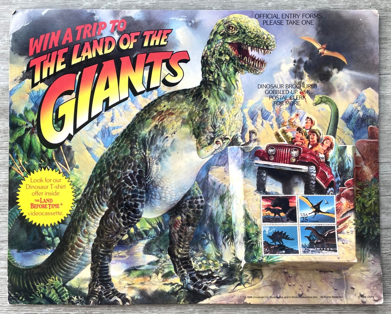 Land Before Time Lot VTG Original Posters and Display Pizza Hut Brochures 1988-9