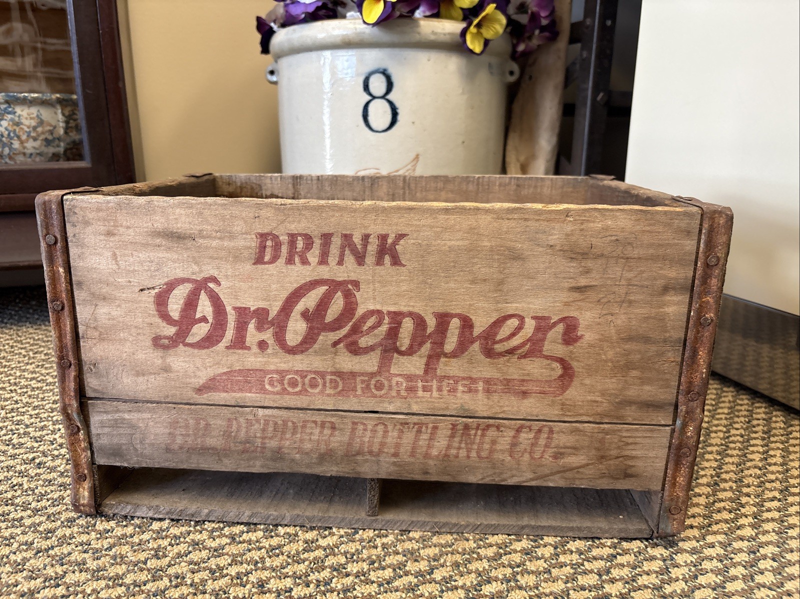 Vintage Wooden Soda Crate Dr. Pepper Quaker Minneapolis St Paul Minnesota Box