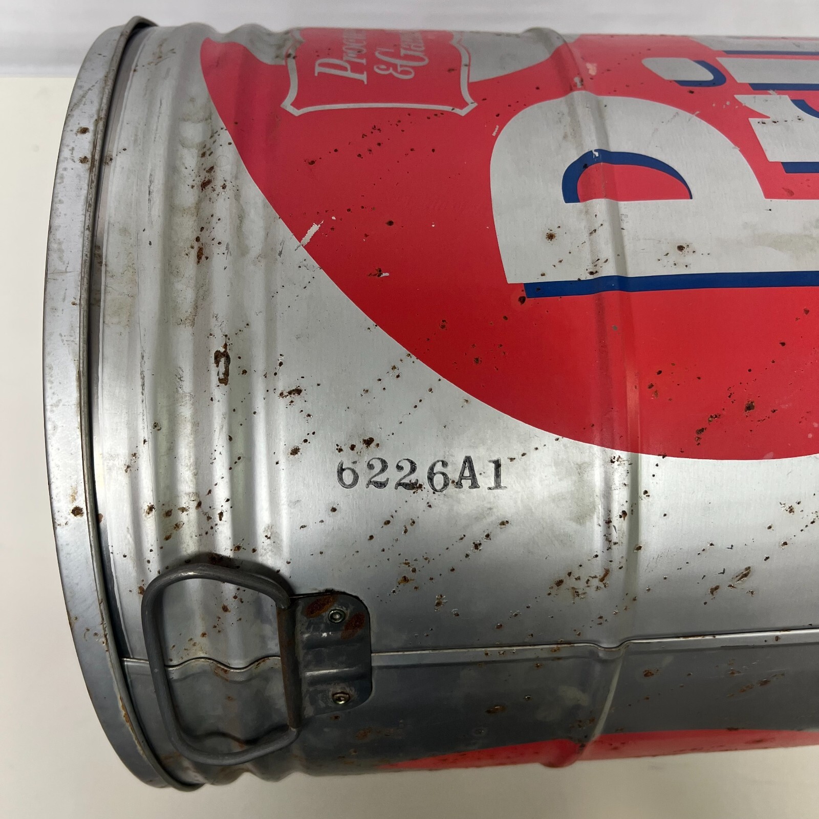 Primex Steel Tin Procter and Gamble Frying Shortening Empty Large Can 17″h x 12″