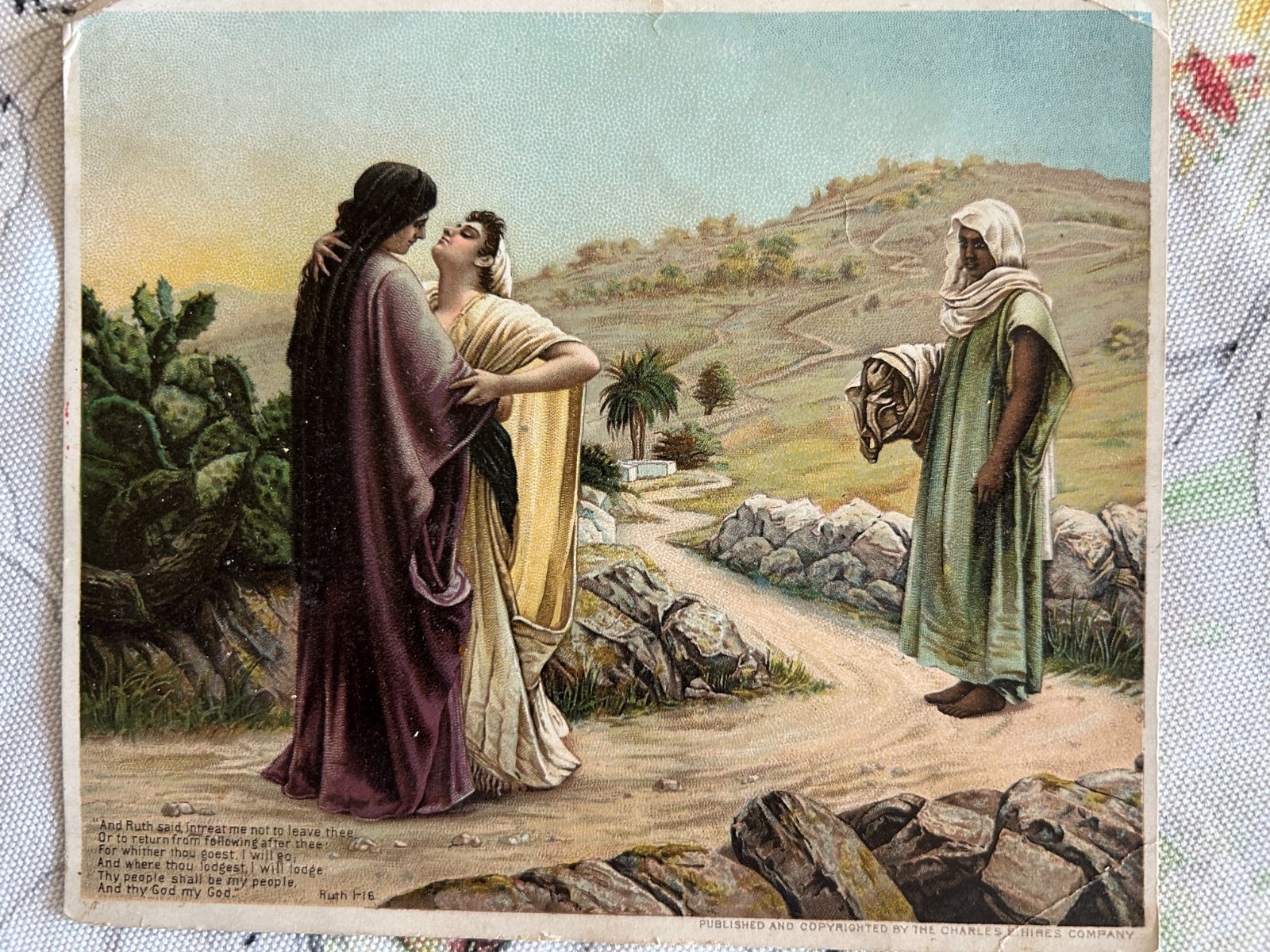 Victorian Trade Card – Hires Root Beer – The Parting of Ruth and Naomi”