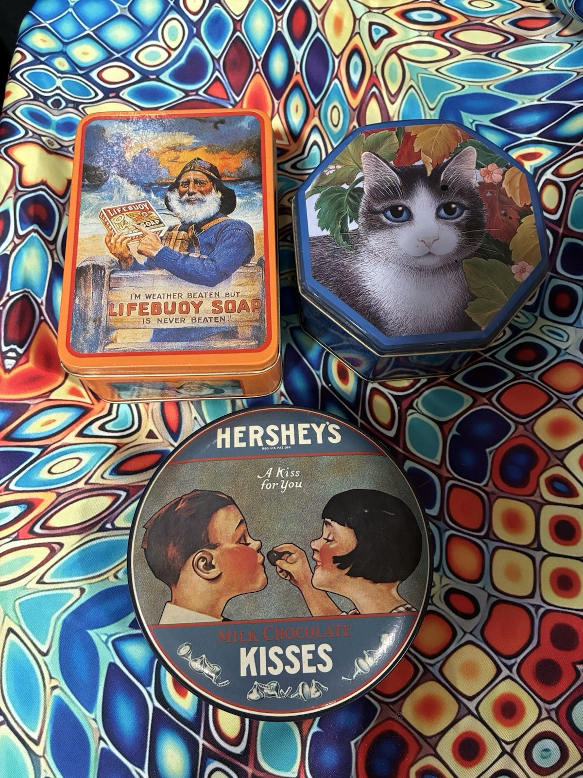LOT: 3 Vint. Collectible Tins. See Photos.Yrs 1982-87. Lifebuoy From Mill Valley