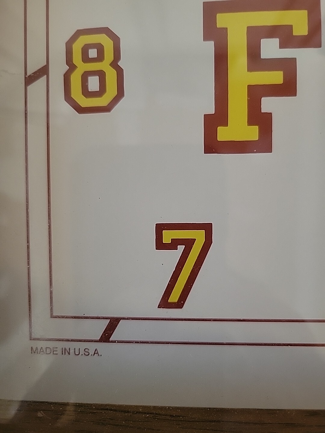 Vintage FSU Seminoles Wood Framed Glass Quartz World Wall Clock 14″ X 11″ USA