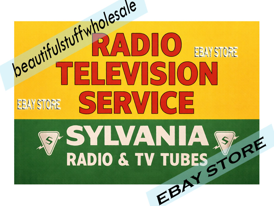 Sylvania Radio TV Tubes Radio Television Service metal tin sign mancave plaque