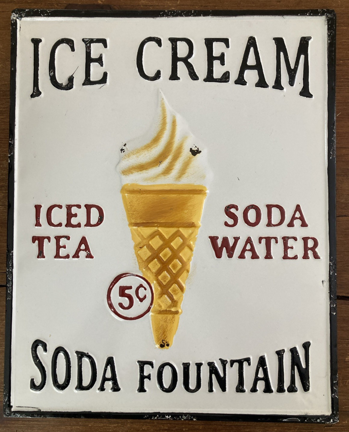 Vintage Ice Cream Soda Fountain Metal Sign – 16″ x 20″
