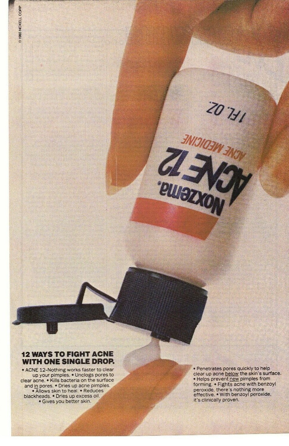 1985 Noxzema Acne 12 Acne Medicine Advertisement