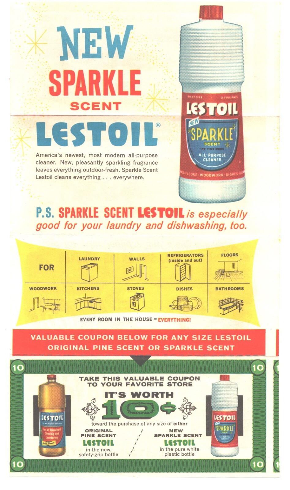 VINTAGE 1960’s LESTOIL + LESTOIL SPARKLE coupon / booklet