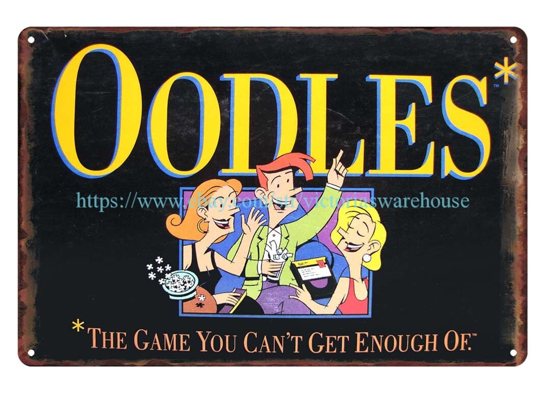 funny metal signs sale 1992 Oodles Board Game metal tin sign