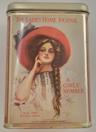 Vintage The Ladies Home Journal Rustic Tin Canister A Girls Number May 1909
