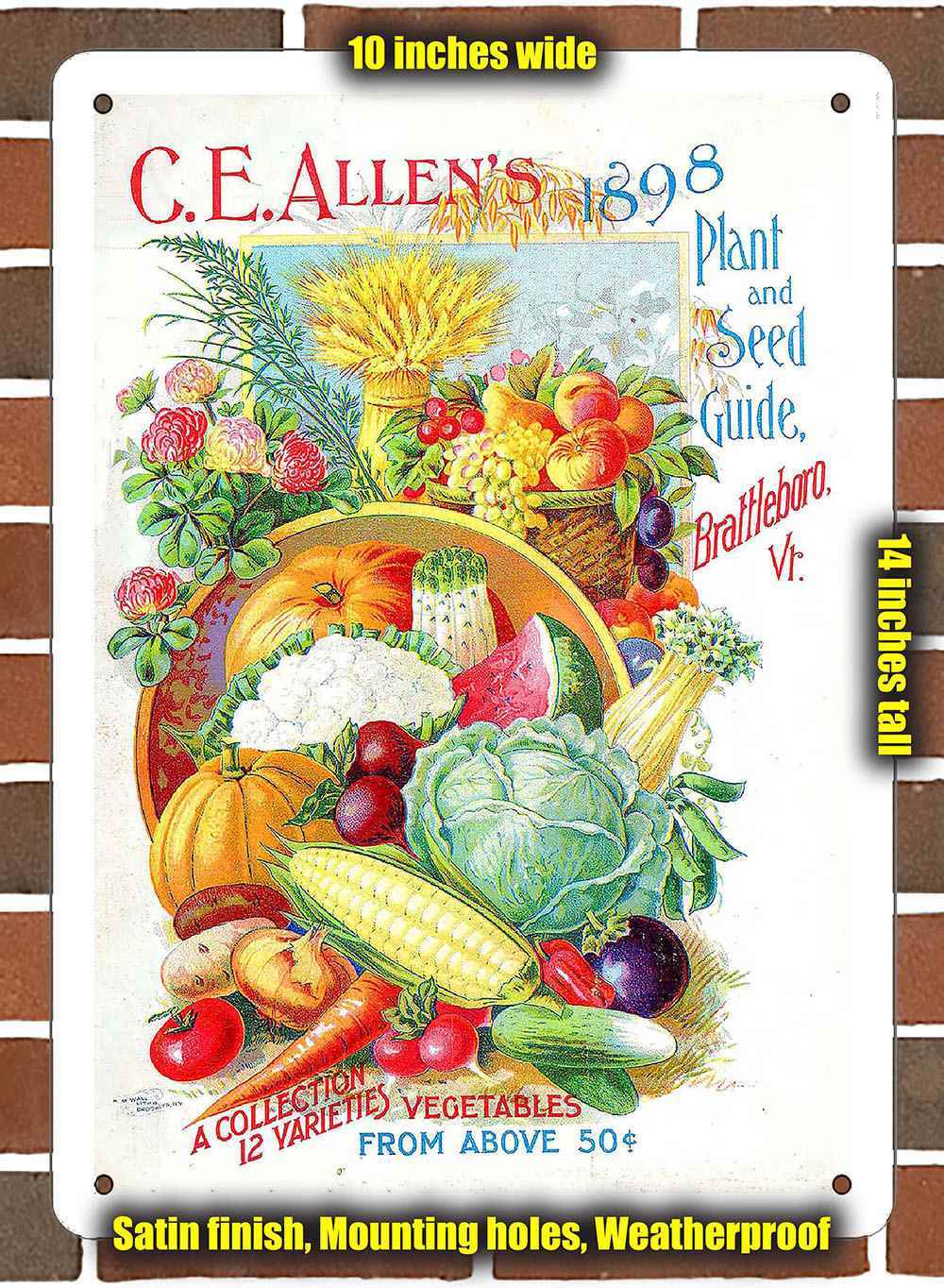 Metal Sign – 1898 C.E. Allen’s Plants and Seeds- 10×14 inches