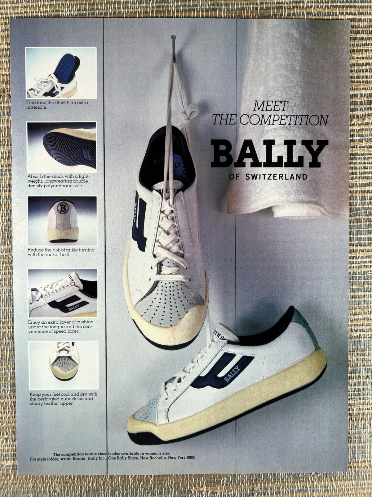 Bally of Switzerland Tennis Shoes Sneakers New Rochelle NY 1982 Vintage Print Ad