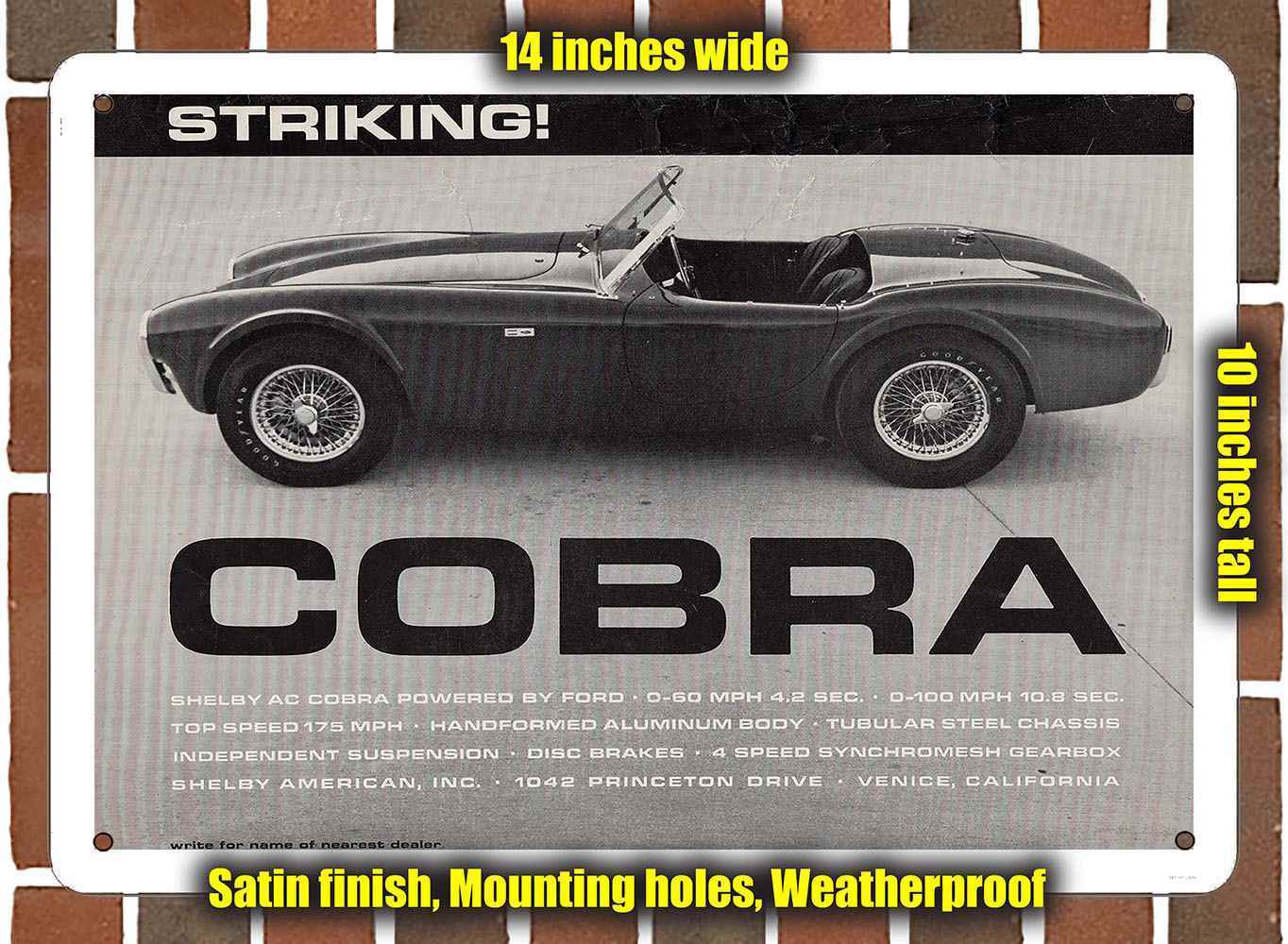 Metal Sign – 1963 Shelby Cobra _2- 10×14 inches