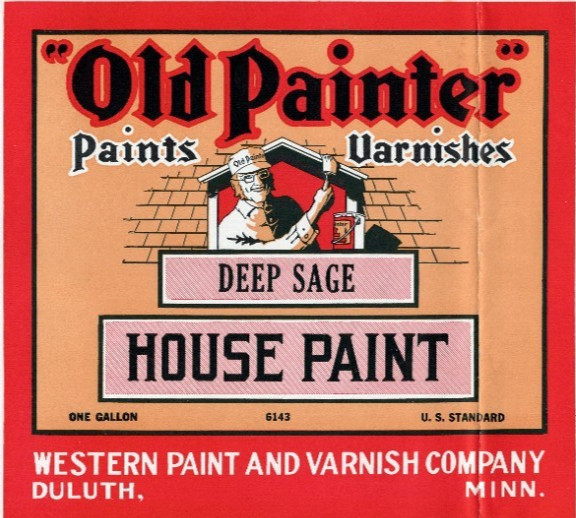 1930s 1940s Old Painter House Paint Label Deep Sage Advertising Duluth Minn