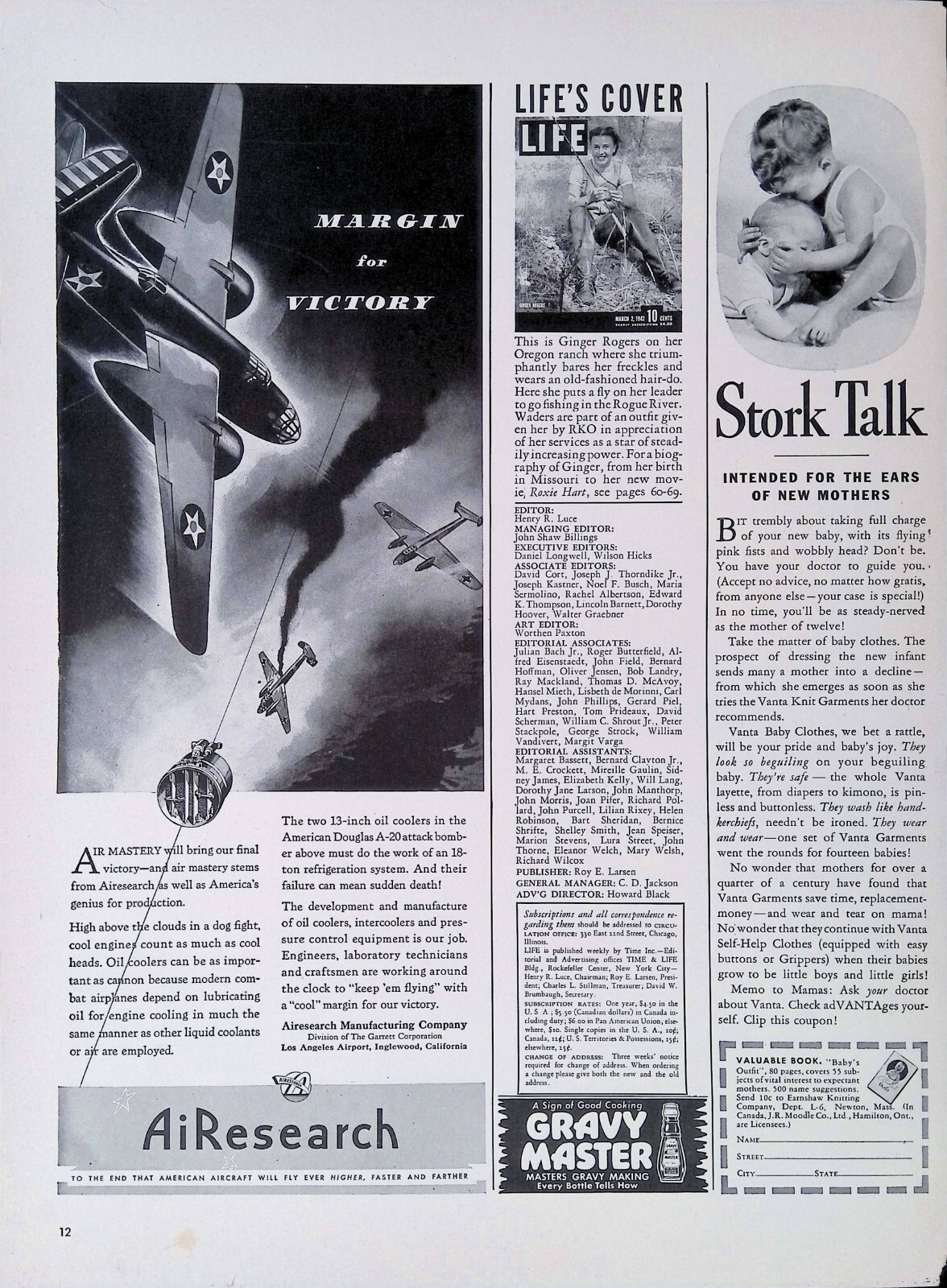Print Ad 1950’s U.S. Military AiResearch Victory Dogfight A20 Attack Bombers