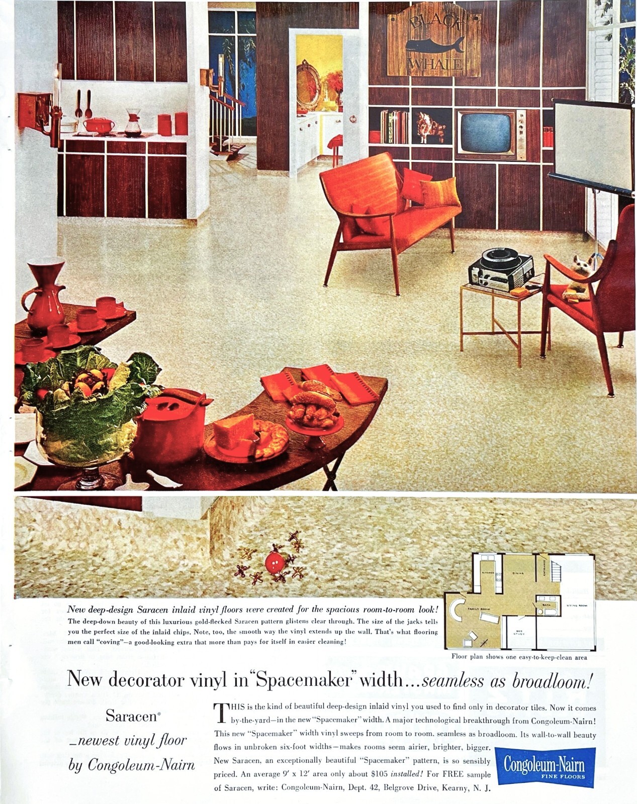 Mid-Century Modern Living Room Kitchen Shaved Legs Furniture Vtg Mag Print Ad