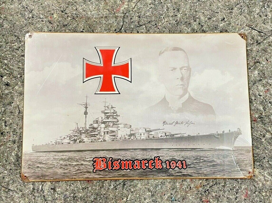 GERMAN BISMARCK BATTLESHIP 1941 VINTAGE STYLE METAL SIGN 11 X 17 / FREE SHIP
