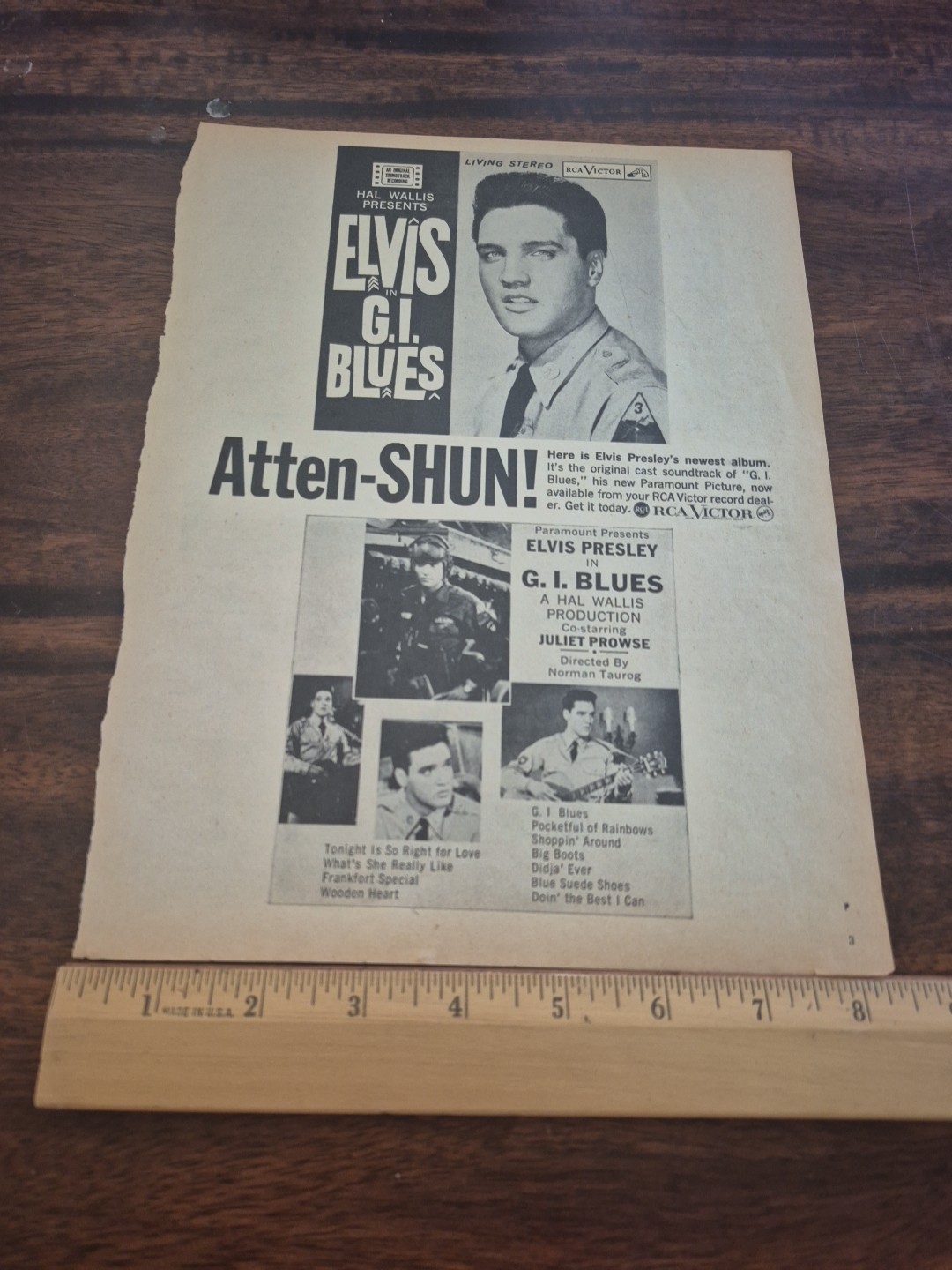 Elvis G I Blues Movie Promo Ad Clipping Original Vintage Magazine Print