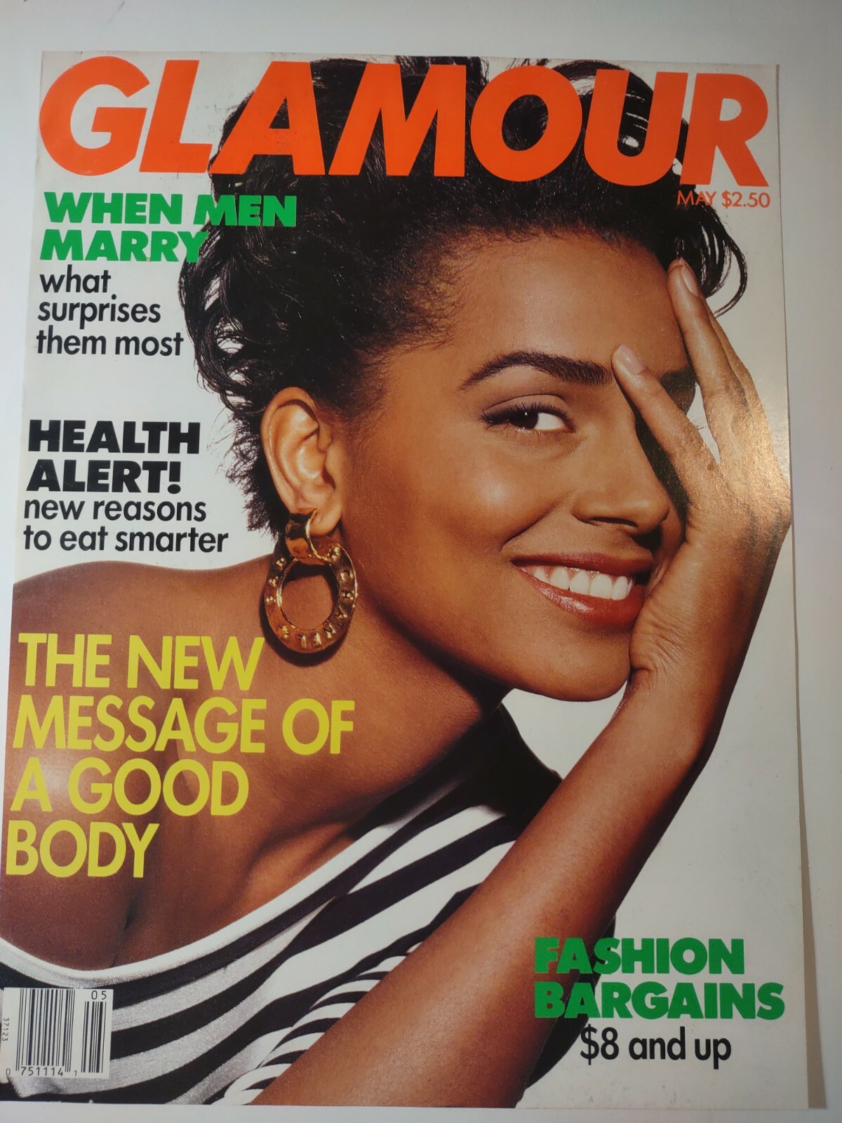 Vintage 1990s Print Ad Glamour Magazine COVER ONLY May When Men Marry