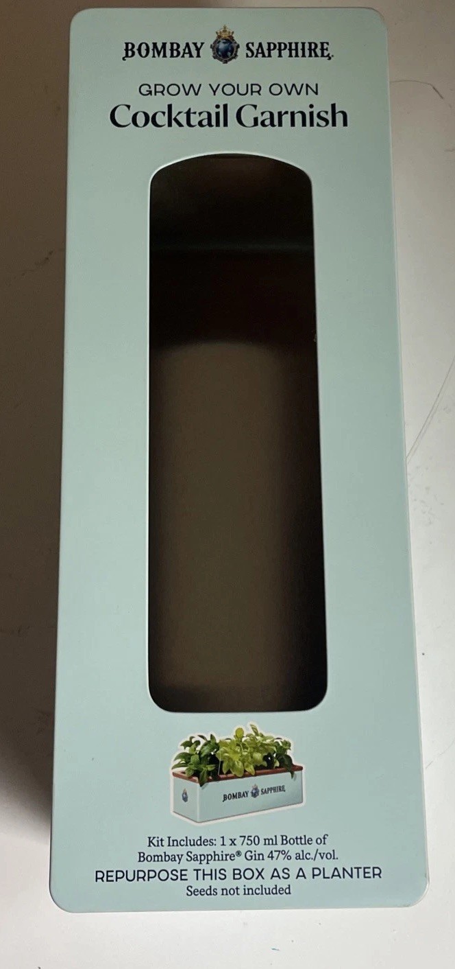 Bombay Sapphire Gin Metal Tin Box Planter – GROW your own cocktail garnish