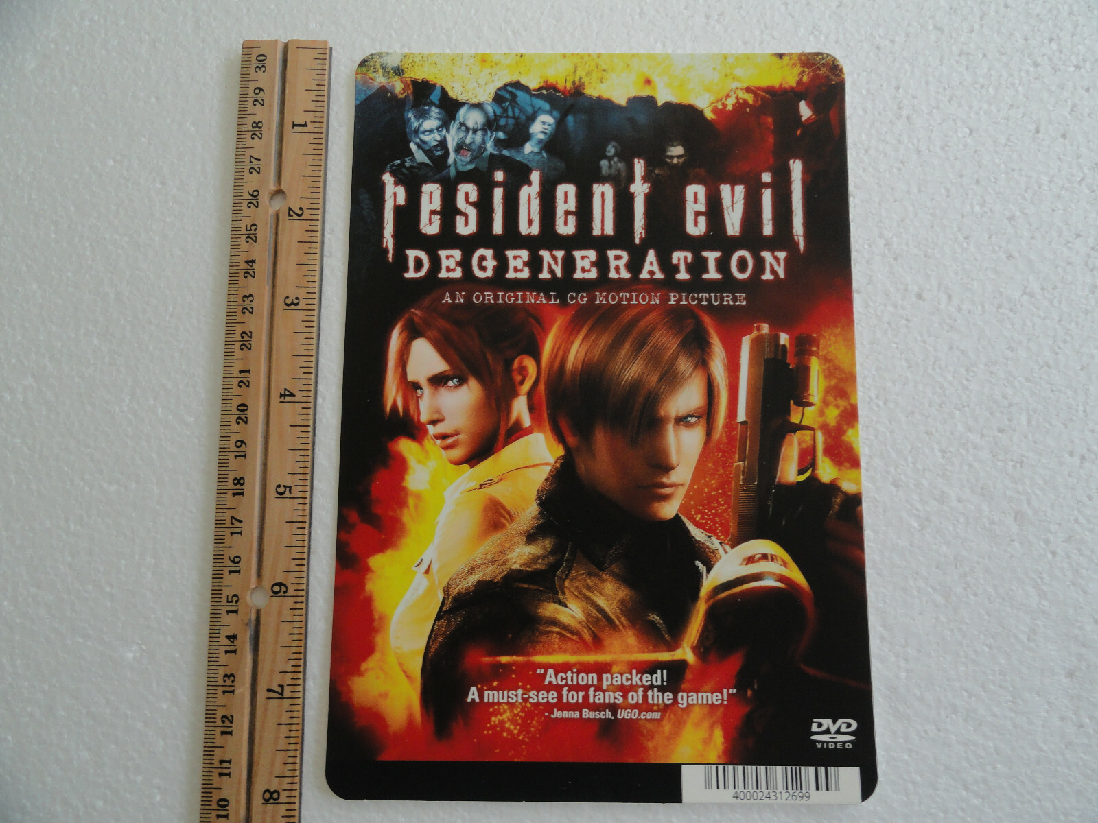 RESIDENT EVIL DEGENERATION – BLOCKBUSTER VIDEO BACKER CARD 5.5″X8″ – NO MOVIE