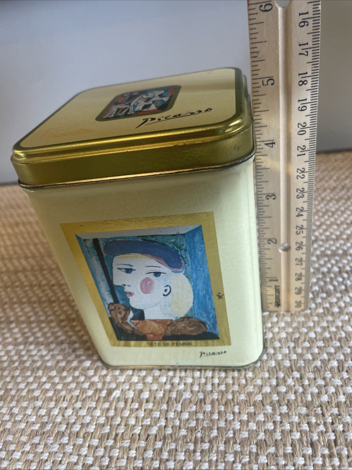 Vintage 1980s Picasso Art Museum Collection Candle Canister, Tin Ben Rickert