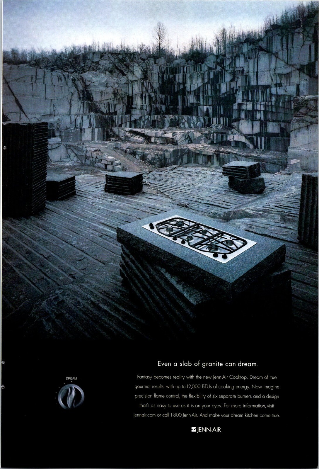 Jenn-Air Even a slab of granite can dream Original Vintage Print Ad