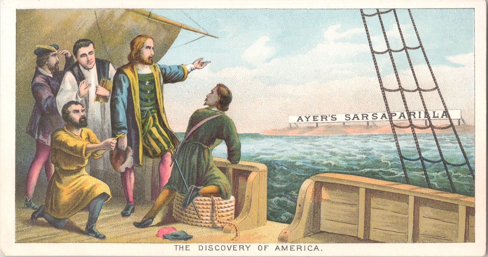 Ayer’s Sarsaparilla – Cure-All – Discovery of America – Victorian Trade Card