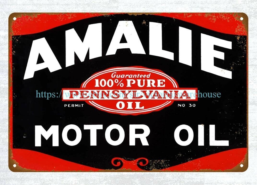 vintage reproduction advertising signs AMALIE MOTOR OIL metal tin sign