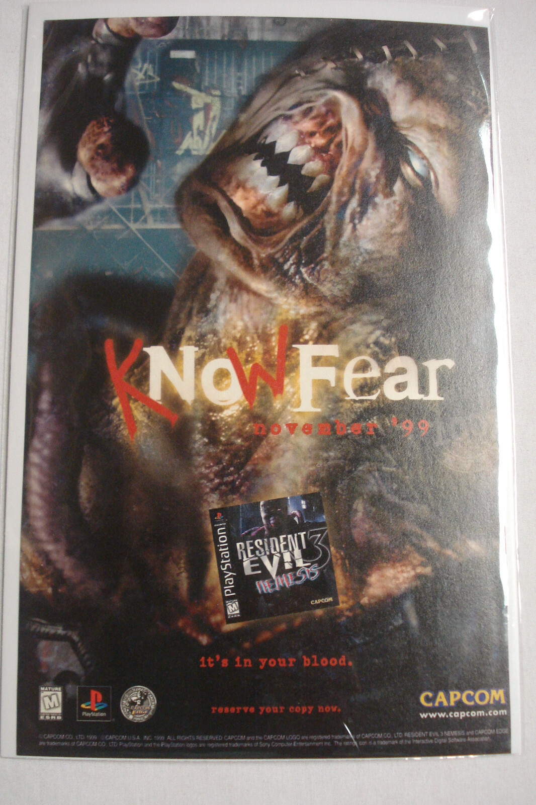 1999 Color Advertisement Resident Evil 3 Nemesis Video Game for Playstation