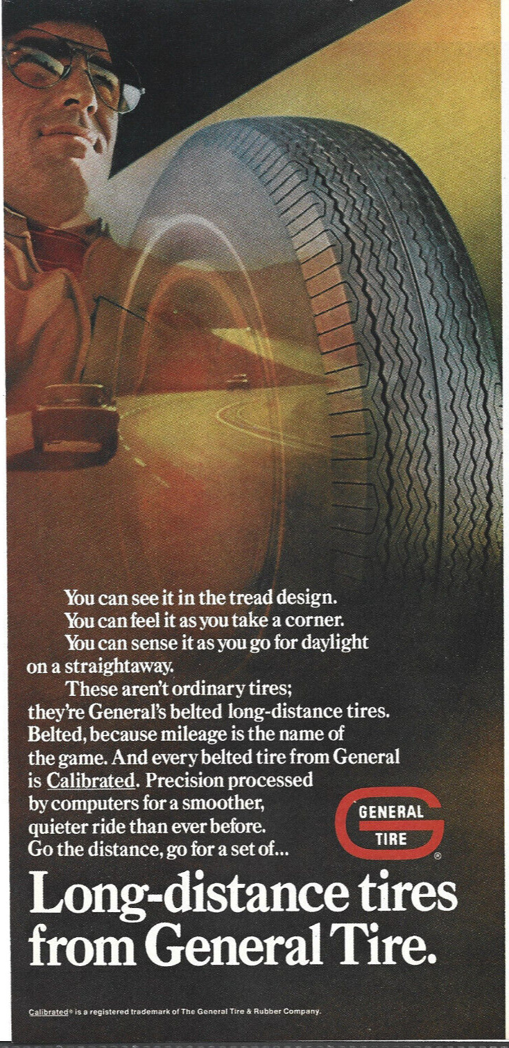 General Tire Long-distance tires from General Tire Print Ad from 1971