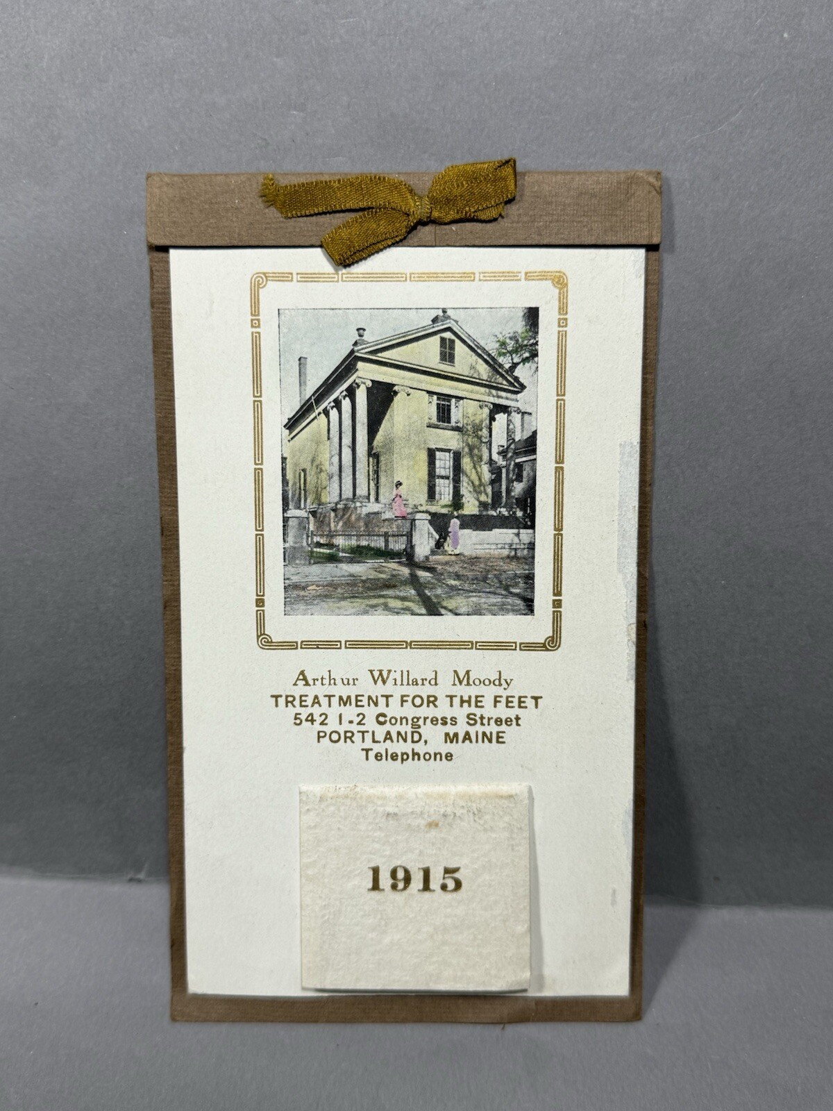 Arthur Willard Moody Wall Calendar 1915 ~ Portland, Maine