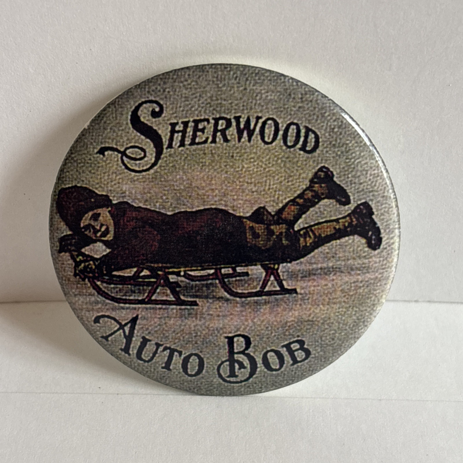 Sherwood Auto Bob Round Mirror 2.25” Vintage Advertising Style