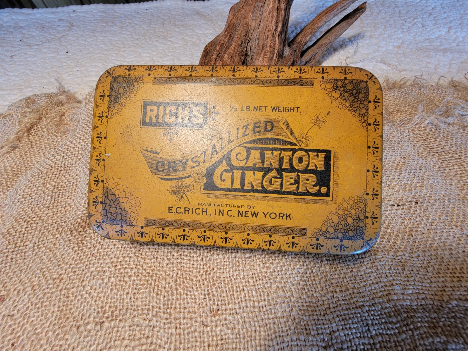 Vintage Rich’s Canton Ginger Advertising Tin 6” 1/2 LB