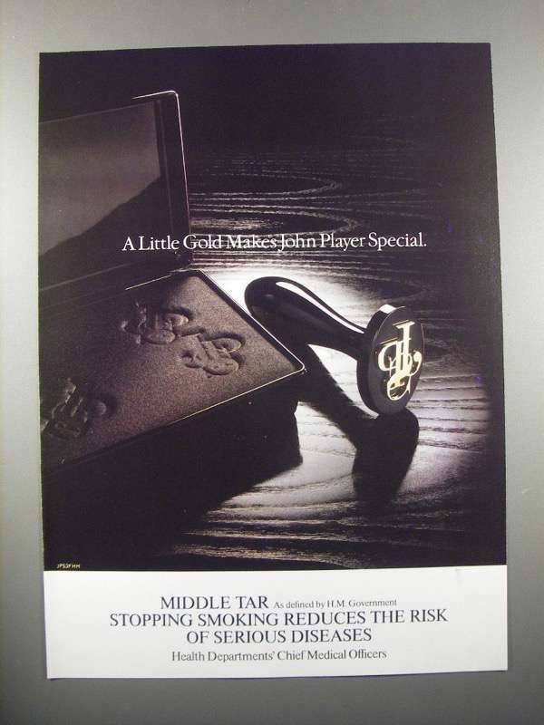 1987 John Player Special Cigarette Ad – A Little Gold Makes Special